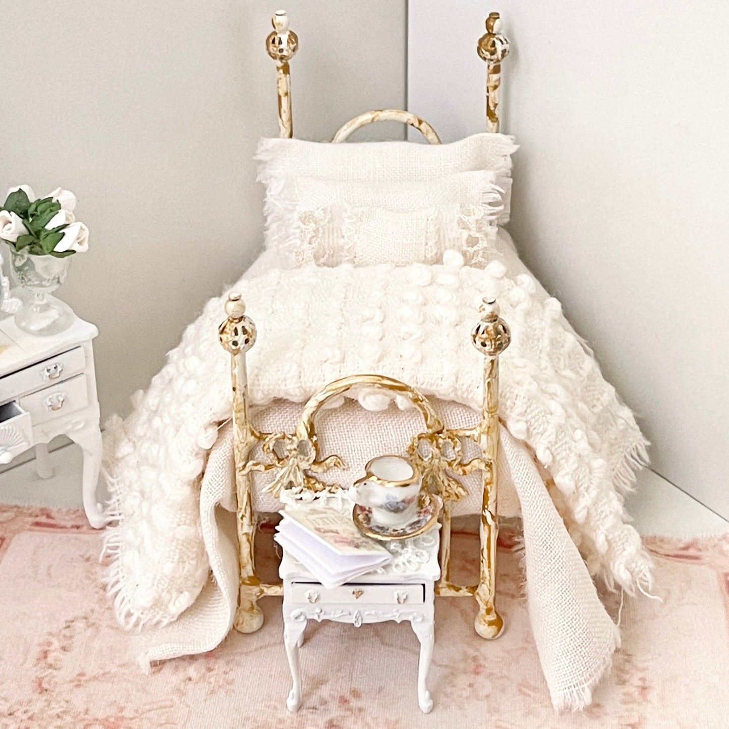 CHANTALLENA tea dyed linen half scale bedding set picture 2
