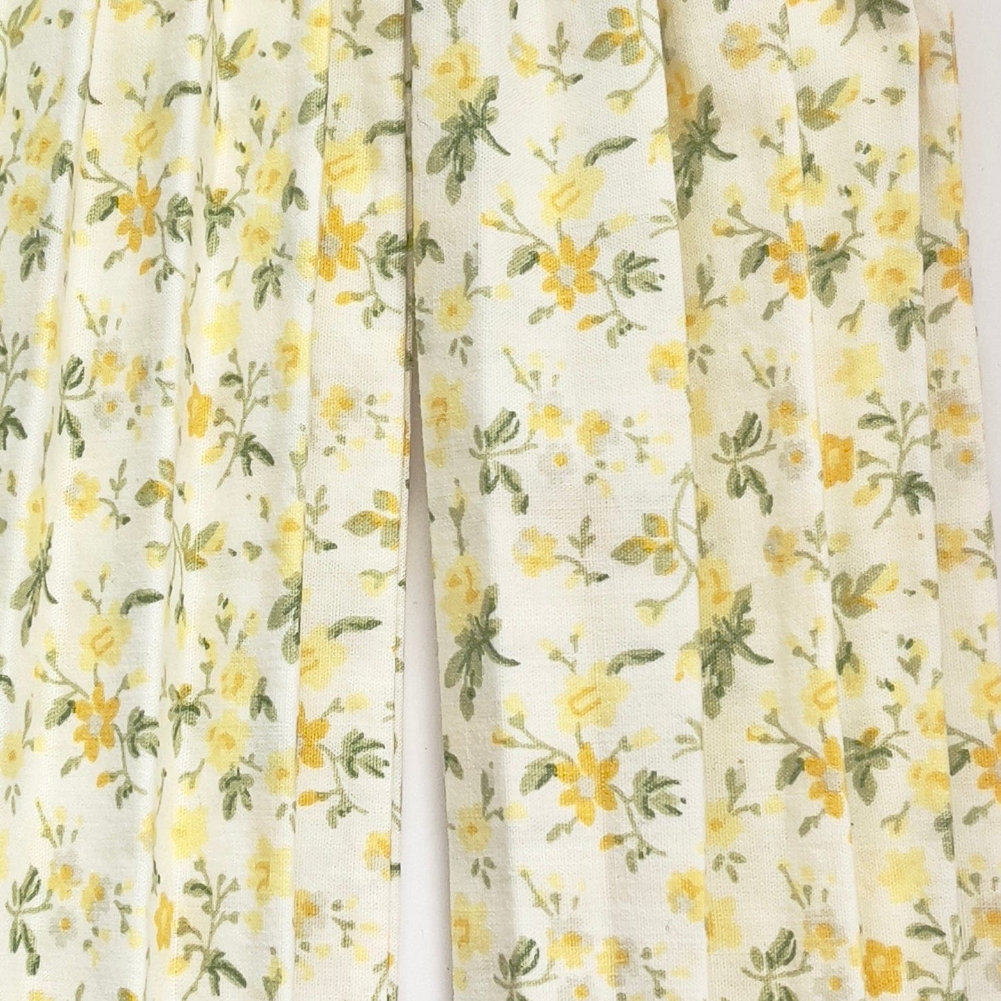 Chantallena Doll House Dollhouse Accessories Curtains | Yellow Ditsy Floral 2 Panel Cotton Curtains