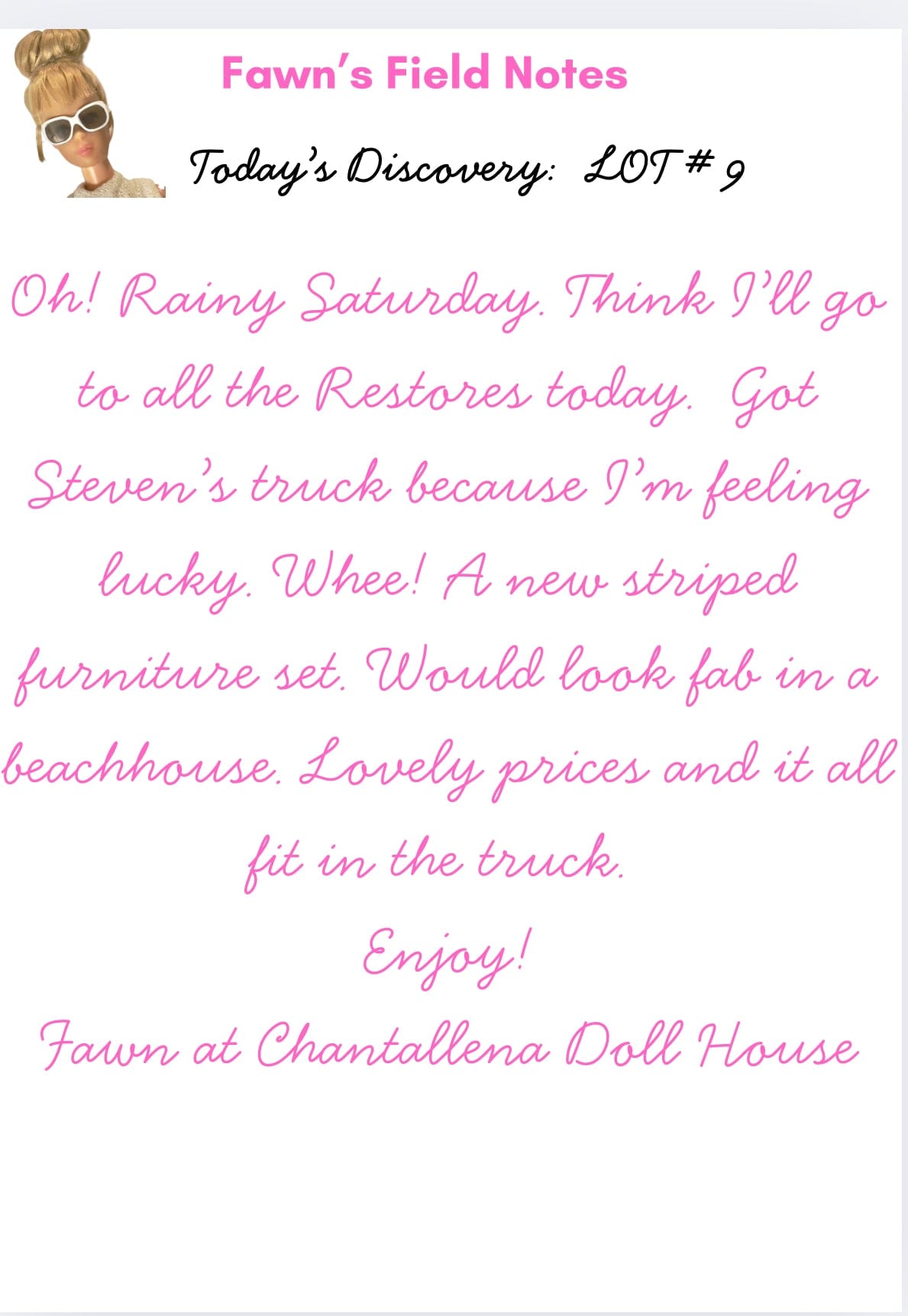 Chantallena Doll House Furniture Fawn’s Flea Market Finds | Fourteen Piece Furniture and Decor- 1:12 Scale |Lot 9