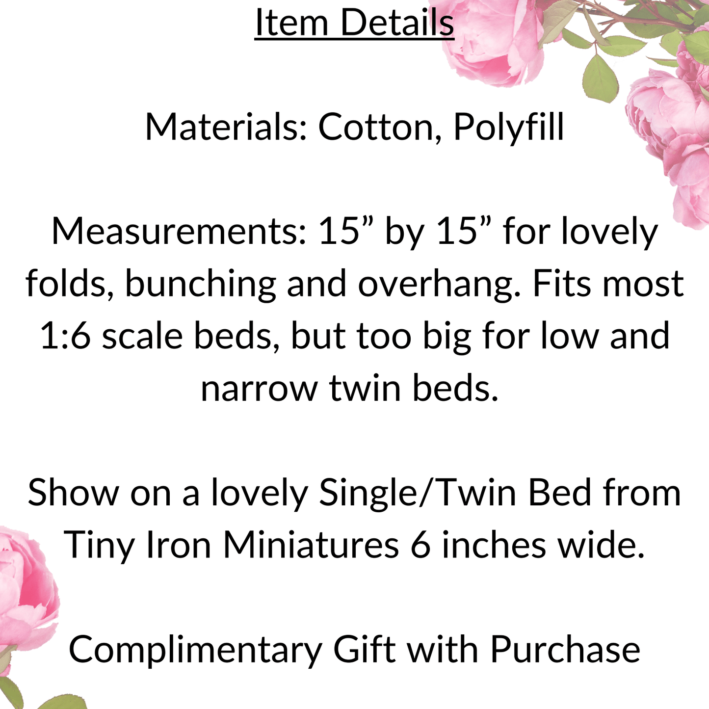 Chantallena fashion doll bedding 1:6 Scale | Pale Blue Embroidered on White Cotton Bedding Set | Satina