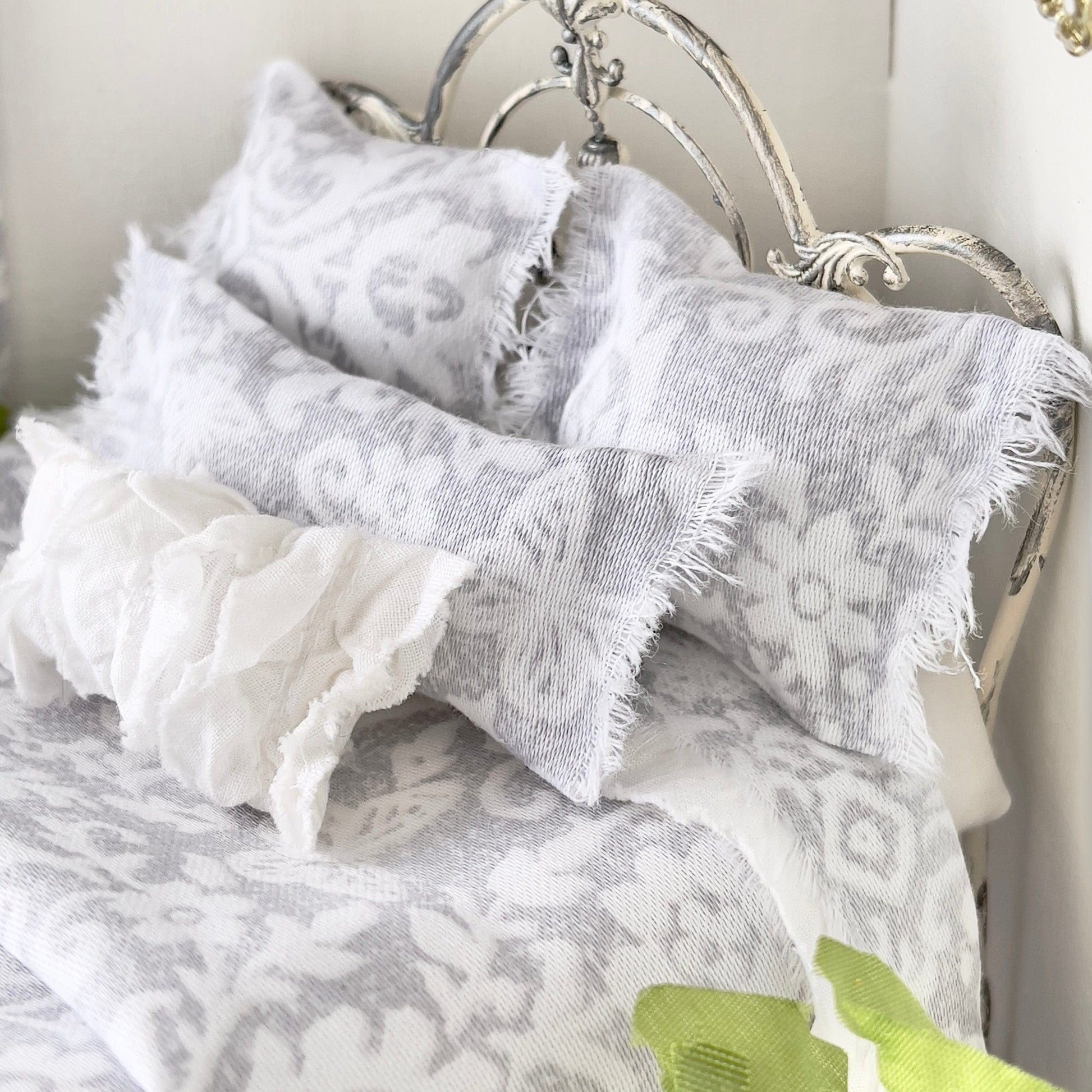 Chantallena Doll House Bedding Simply Lena | Grey and White Printed Cotton Set | Sarita