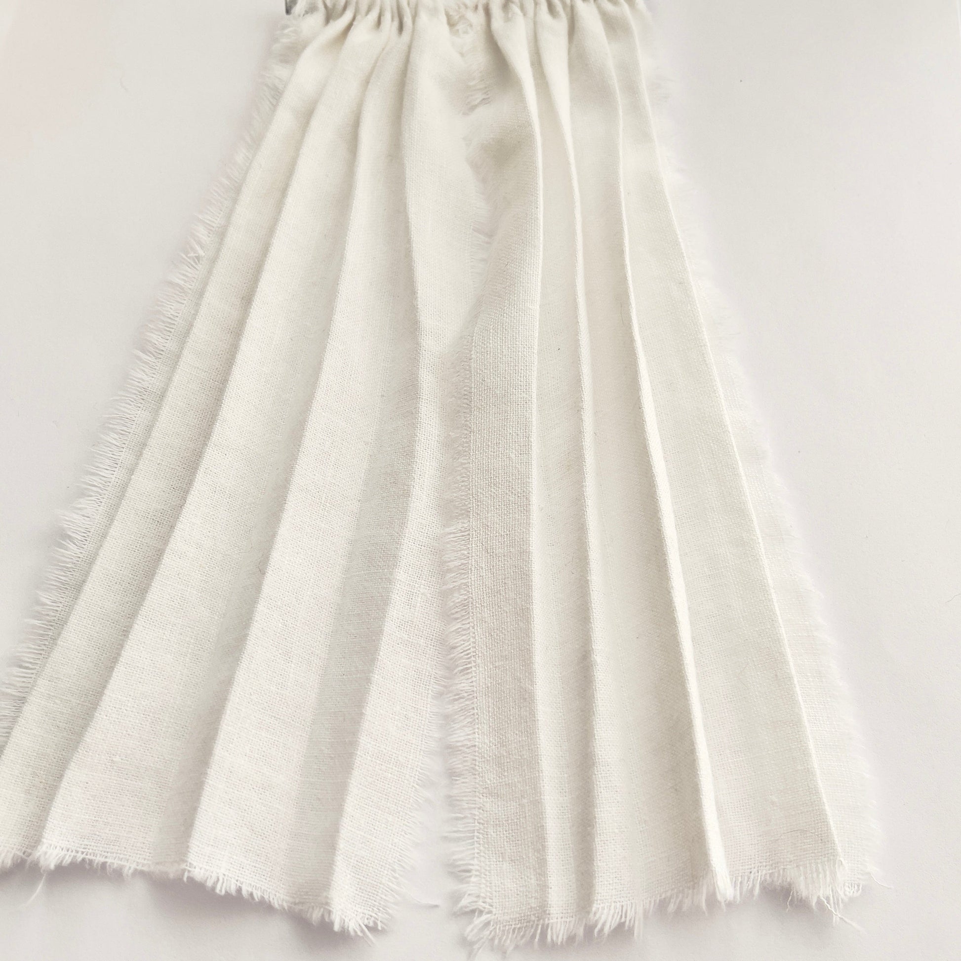 Chantallena Doll House Dollhouse Accessories 1 Curtain with rod CURTAINS- White 2 Panel Linen and Cotton Blend Curtains | White Linen/Cotton | Soft Furnishings