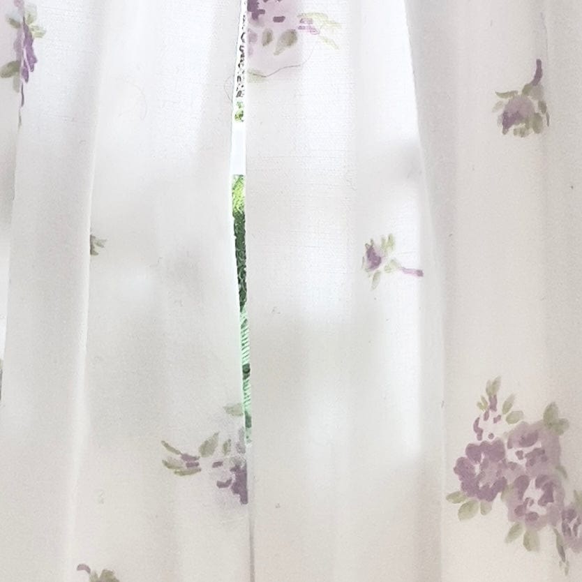 Chantallena Doll House Dollhouse Accessories CURTAINS- Shabby Lavender Floral 2 Panel Cotton Curtains | Shabby Lavender Floral | Soft Furnishings