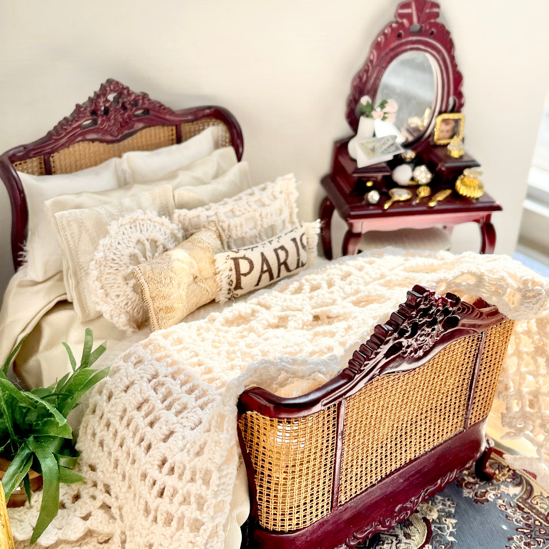 Parisian Dreams-Vintage Inspired Dressed Beds-1:12 Scale| Letters from Paris