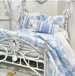 Chantallena Doll House Bedding Anais- White and Blue Cotton Chinoiserie Cotton  Bedding Set-1:12 Scale | Forever in Bloom| Chantallena