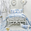 Chantallena Doll House Bedding Anais- White and Blue Cotton Chinoiserie Cotton  Bedding Set-1:12 Scale | Forever in Bloom| Chantallena