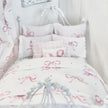 Chantallena Doll House Bedding Lottie- White Cotton with Pink Bows Bedding Set-1:12 Scale | Forever in Bloom| Chantallena