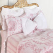 Chantallena Doll House Bedding Milly-White and Pink Cotton Chinoiserie Cotton  Bedding Set-1:12 Scale | Forever in Bloom| Chantallena