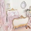 Chantallena Doll House Bedding Milly-White and Pink Cotton Chinoiserie Cotton  Bedding Set-1:12 Scale | Forever in Bloom| Chantallena