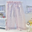 Chantallena Doll House Dollhouse Accessories Curtains | Light Faded Pink and White Floral 2 Panel Cotton Curtains