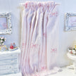 Chantallena Doll House Dollhouse Accessories Curtains | Pink and White Stripes with Petite Pink Bows 2 Panel Cotton Curtains