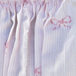 Chantallena Doll House Dollhouse Accessories Curtains | Pink and White Stripes with Petite Pink Bows 2 Panel Cotton Curtains