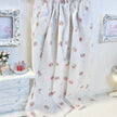 Chantallena Doll House Dollhouse Accessories Curtains | Scattered Petite  Pink Roses on Soft White 2 Panel Cotton Curtains