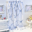 Chantallena Doll House Dollhouse Accessories Curtains | White with Blue Ribbon Bows 2 Panel Cotton Curtains