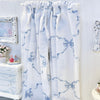 Chantallena Doll House Dollhouse Accessories Curtains | White with Blue Ribbon Bows 2 Panel Cotton Curtains