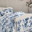 Chantallena Doll House Dressed 1:12 Scale Bed | Decoupaged with French Blue Floral Print Bedspread|French Blue