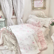 Chantallena Doll House Dressed 1:12 Scale Bed |  Petite Pink and Blue Shabby Bedspread|Petite Lindy 1
