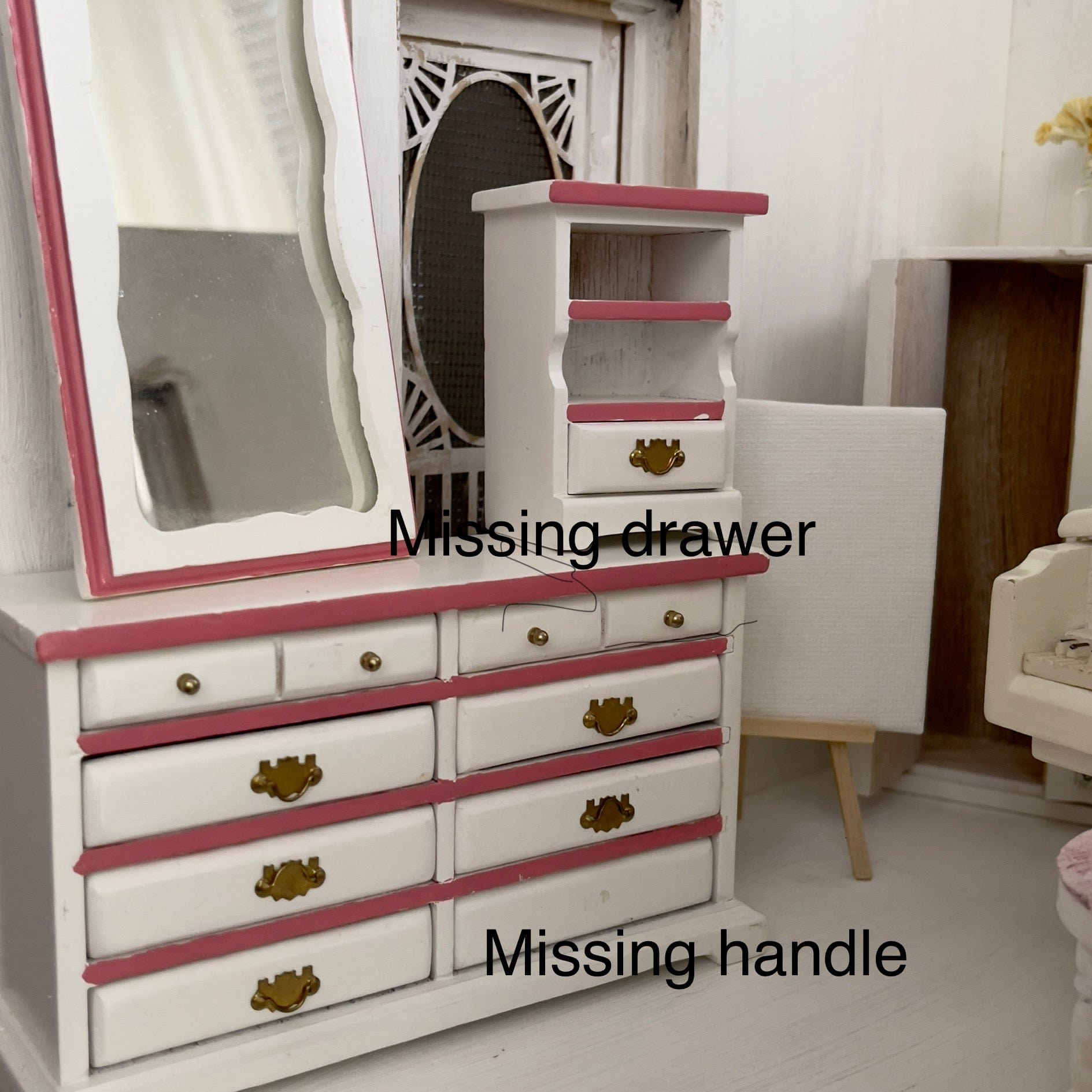 Chantallena Doll House Furniture Fawn’s Flea Market Finds |Eleven Piece Furniture and Decor- 1:12 Scale |Lot 1