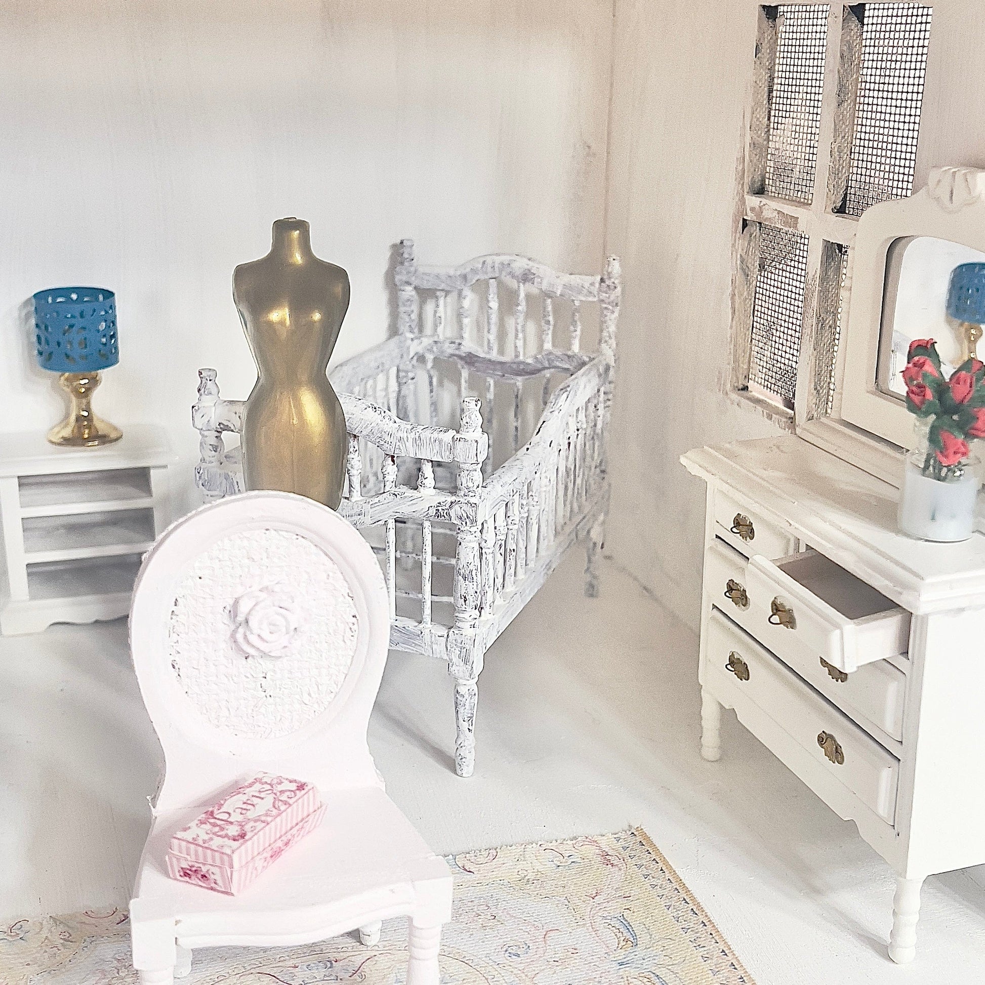 Chantallena Doll House Furniture Fawn’s Flea Market Finds |Eleven Piece Furniture and Decor- 1:12 Scale |Lot 5