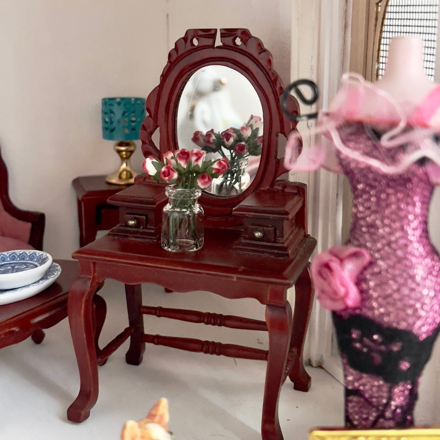 Chantallena Doll House Furniture Fawn’s Flea Market Finds |Seventeen Piece Furniture and Decor- 1:12 Scale |Lot 3
