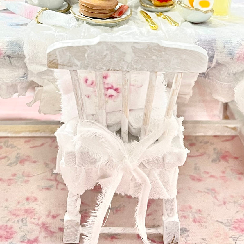 Chantallena Doll House Kitchen set Breakfast Time-Shabby Kitchen Table Set with Accessories