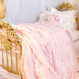 Chantallena Doll House Silken Romance-1:12 Scale Dressed Dollhouse Wire Bed