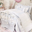 Chantallena Doll House Six whispering petals bed 1:12 Scale Dressed Dollhouse Bed - Blue Memories| Chantallena
