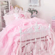 Chantallena Doll House Six whispering petals bed 1:12 Scale Dressed Dollhouse Bed - Pink Plié | Chantallena