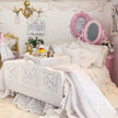 Chantallena Doll House Six whispering petals bed 1:12 Scale Dressed Dollhouse Bed with Breakfast Tray- Twining Roses |Chantallena