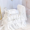 Chantallena Doll House Six whispering petals bed 1:12 Scale Dressed Dollhouse Wrought Iron Crib- Little Lace| Chantallena