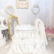 Chantallena Doll House Six whispering petals bed 1:12 Scale Dressed Dollhouse Wrought Iron Crib- Little Lace| Chantallena