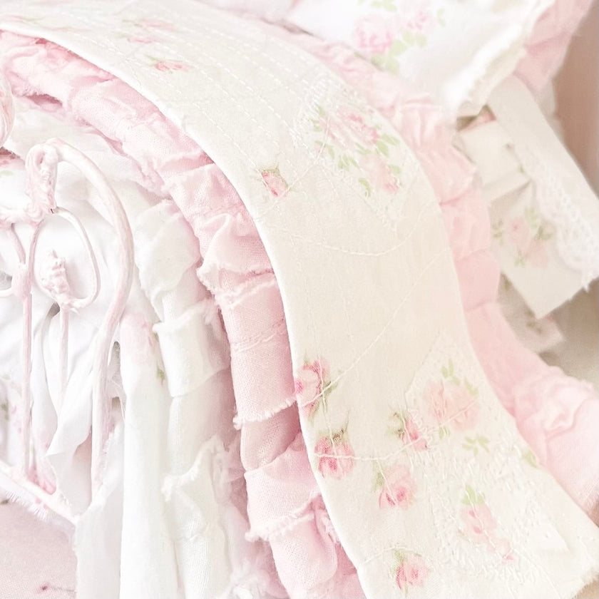 Chantallena Doll House Six whispering petals bed 1:12 Scale Dressed Dollhouse Wrought Iron - Roses are Forever| Chantallena