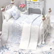 CHANTALLENA Dollhouse Accessories 1:24 Scale | Five Piece Blue Embroidered Cotton Dollhouse Bedding Set | Petite Abigail