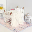 CHANTALLENA Dollhouse Accessories 1:24 Scale |  Five Piece Distressed White Cotton with Ruffled Pillows Dollhouse Bedding Set | Petite Trina