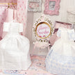 Chantallena Dresses Blue Cotton and White Cotton Embroidered Display Dresses-1:12 Scale | Lillian’s Garden