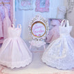 Chantallena Dresses Pink and White Cotton Eyelet Display Dresses-1:12 Scale | Lillian’s Garden