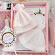 Chantallena Dresses Pink Polka Dots and White Cotton Eyelet Display Dresses-1:12 Scale | Lillian’s Garden