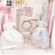 Chantallena Dresses White and Blue Cotton Embroidered Display Dresses-1:12 Scale | Lillian’s Garden