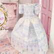 Chantallena Dresses White and Blue Cotton Embroidered Display Dresses-1:12 Scale | Lillian’s Garden