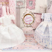 Chantallena Dresses White and Blue Cotton Embroidered Display Dresses-1:12 Scale | Lillian’s Garden