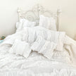 Chantallena fashion doll bedding 1:6 Scale Christina Grace |White Distressed Ruffled Cotton Bedding Set | Julia