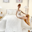 Chantallena fashion doll bedding 1:6 Scale Christina Grace |White Lightly Textured Cotton Bedding Set | Dinah