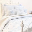 Chantallena fashion doll bedding 1:6 Scale | Pale Blue Embroidered on White Cotton Bedding Set | Satina