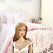 Chantallena fashion doll bedding 1:6 Scale | Pink Textured Cotton Bedding Set | Florence