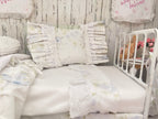 Chantallena fashion doll bedding 1:6 Scale-Spring Willow |Blue Shabby Roses Cotton Bedding Set |Bedtime Story
