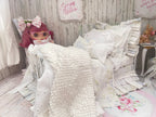 Chantallena fashion doll bedding 1:6 Scale-Spring Willow |Blue Shabby Roses Cotton Bedding Set |Bedtime Story