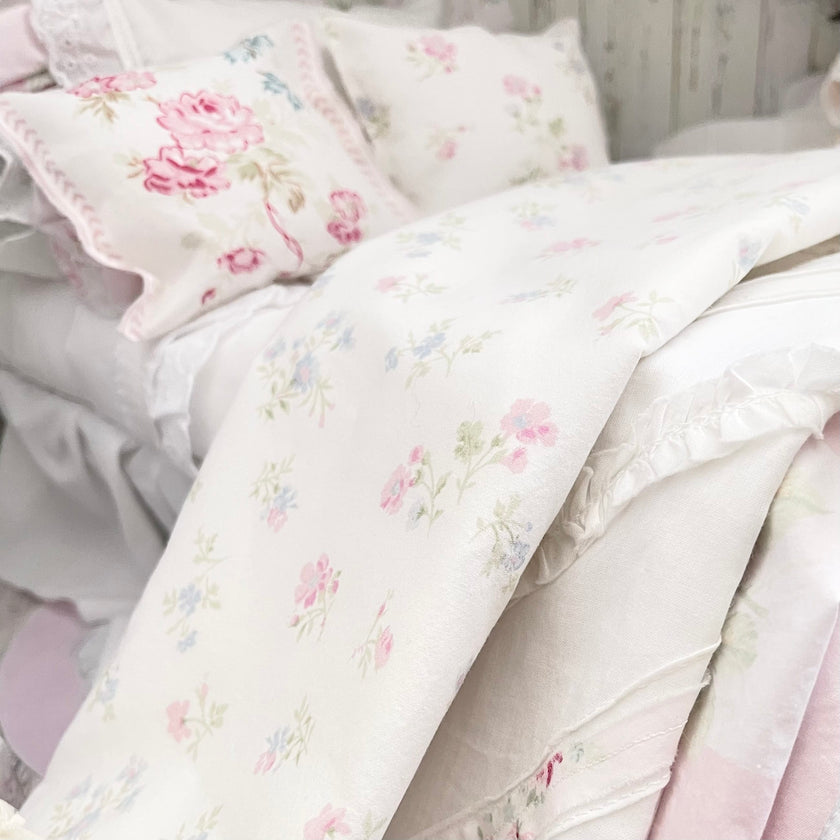 Chantallena fashion doll bedding 1:6 Scale-Spring Willow |White Lightly Textured Cotton Bedding Set | Dinah (Copy 2)