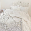 Chantallena fashion doll bedding 1:6 Scale-Whispered Elegance |White Textured Cotton with Ruffled Ribbon Accent Bedding Set | Irene