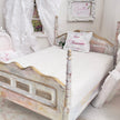 Chantallena Furniture 1:12 Scale Distressed Painted Four Poster Wooden Double Dollhouse Bed | Unwritten Romance |Chantallena