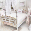 Chantallena Furniture 1:12 Scale Distressed Painted Four Poster Wooden Double Dollhouse Bed | Unwritten Romance |Chantallena